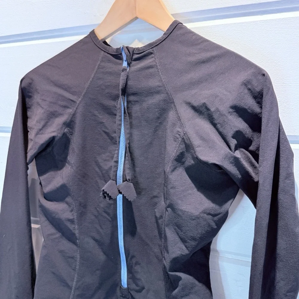 Vintage Solumbra 3/4 zip Pullover Womens XS Black Nylon Spandex Sun Protection - Picture 2 of 11